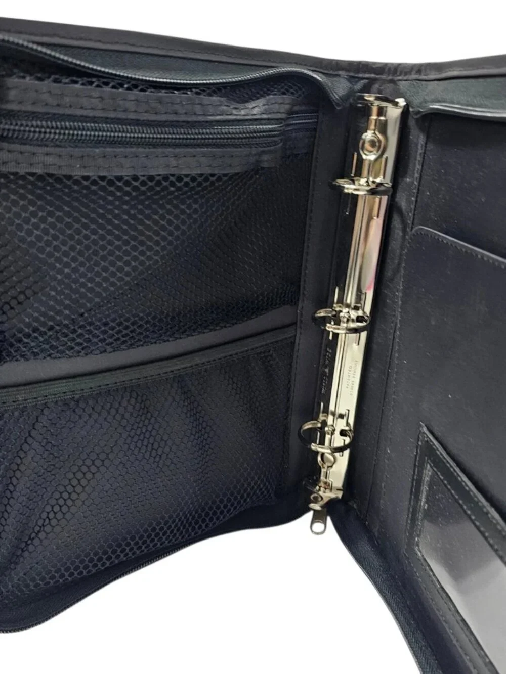Quickutz Empty Storage Binder Organizer Case Black Zip 3-Ring Mesh Pocket